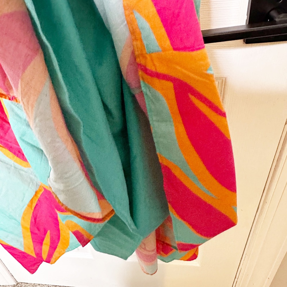 Southern Tide Analeah One Shoulder Maxi Dress Womens Medium Teal Pink Cotton - Picture 7 of 10